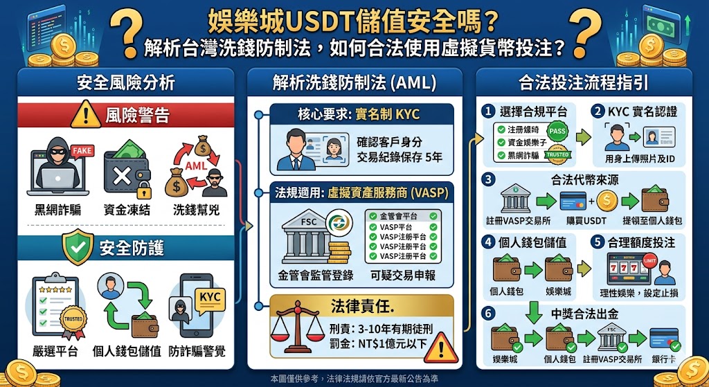 娛樂城USDT儲值安全嗎？解析台灣洗錢防制法，如何合法使用虛擬貨幣投注？